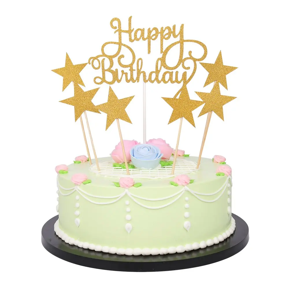 7 pack glitter letters happy birthday cake topper decorations