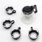 Hot Sale Glass Teapot Set And Tea Cup With Plastic Handle