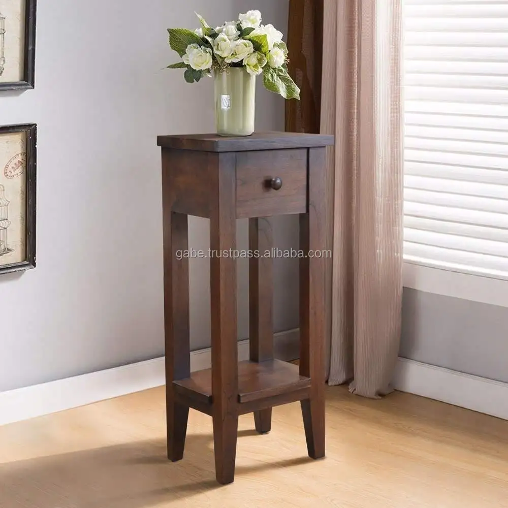 Accent table 1 drawer Solid teak Wood , Hand made