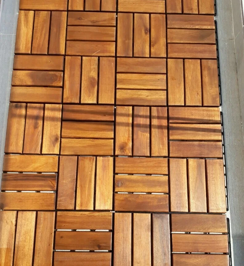 Outdoor Wooden Floor Tiles Garden Solid Wood Flooring Natural
