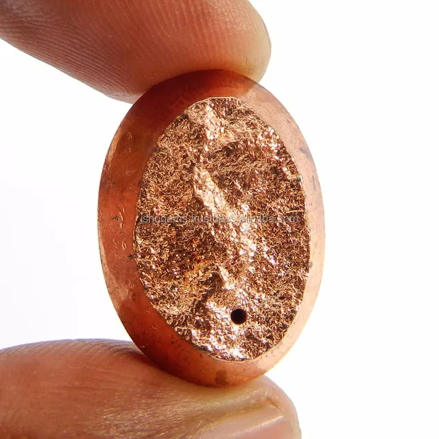 fools gold copper pyrite druzy semi precious 26x18mm oval 48.