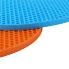 Cup Mat Small Size 180*180Mm Silicone Table Tea Pot Cup Mat Honeycomb Shape Silicone Pad