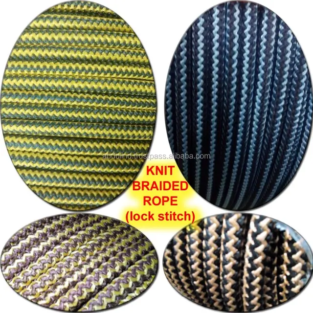knit braided rope (lock stitch) -- 2mm to 12mm -- pp knit hollow