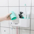 Multifunctional wall mounted bathroom toothbrush cup holder with two cups