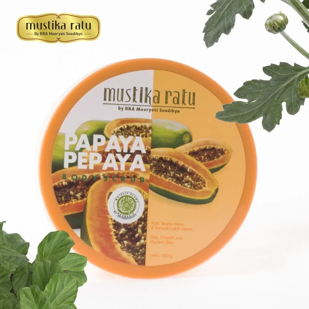 natural papaya body scrub, body care by mustika ratu