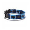 Blue Design Leather Collar With Adjustable