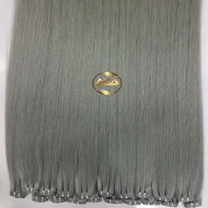 smoky hair grey hair ash color straight hair weft 8"-32" no shed