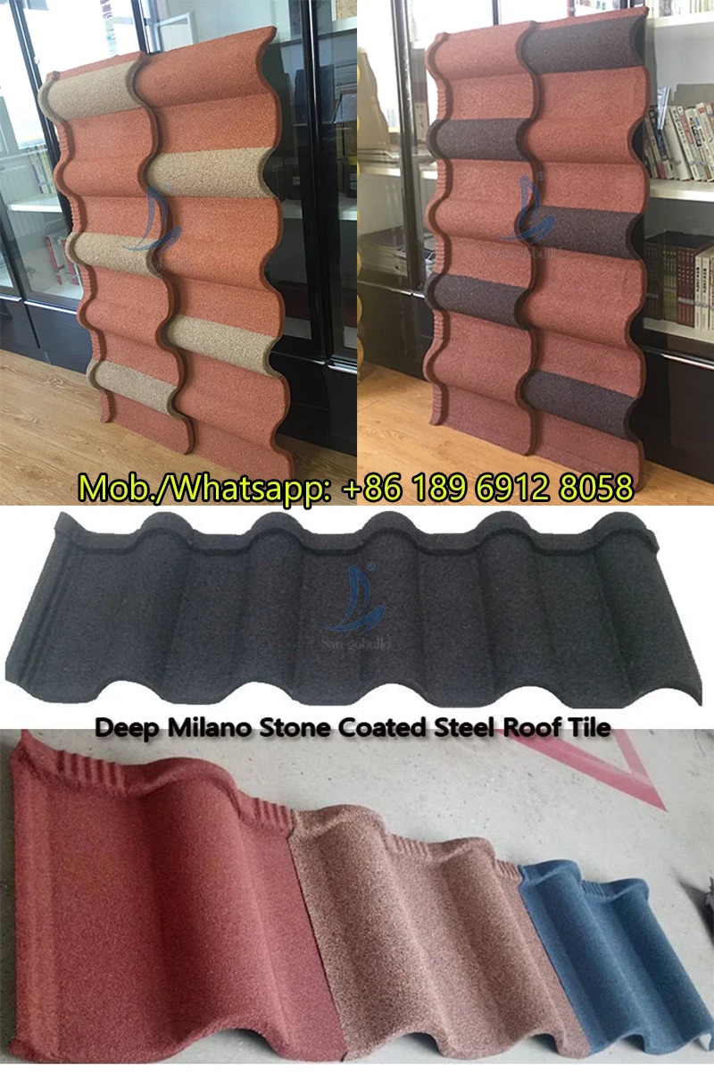 Roofing Tiles Types Price Uganda Stone Chip Coated Roof Tile Metal Roof