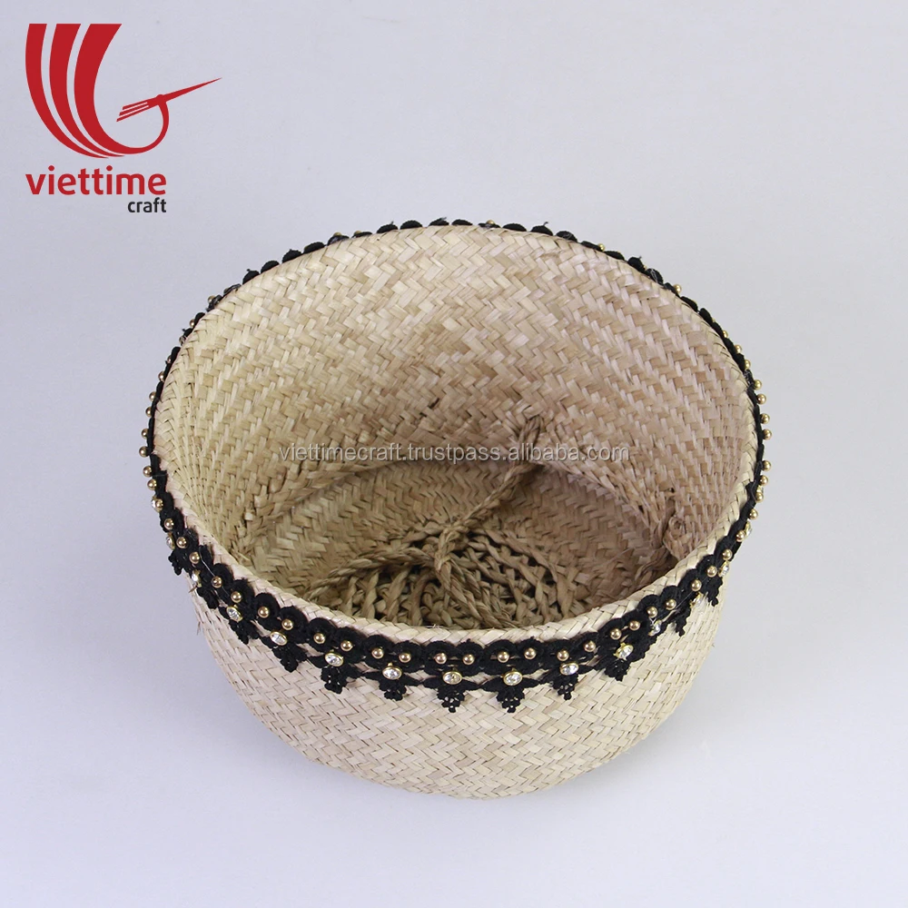 garden flower pot seagrass belly basket, seagrass laundry basket