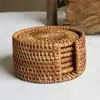 Round rattan cup coaster