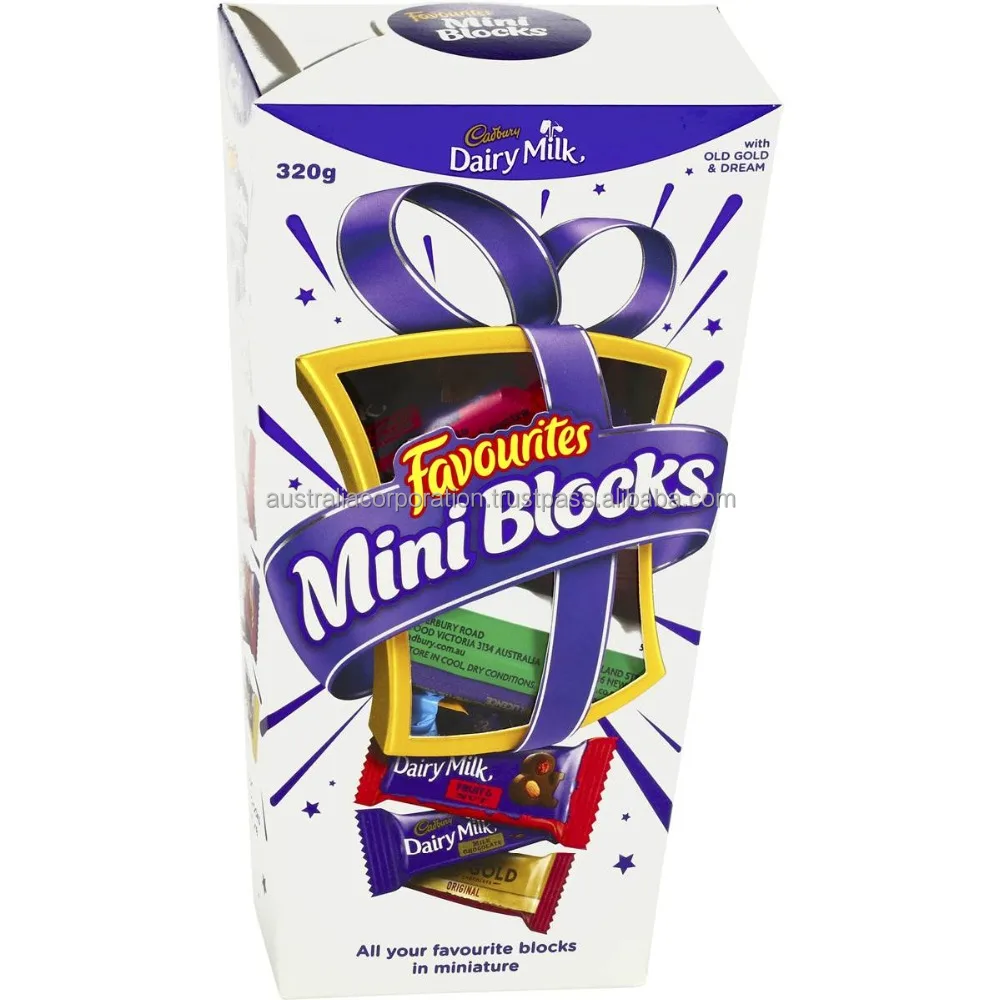 cadbury favourites chocolates mini blocks 320g gift box
