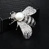 lovely pearl zircon bee brooches pin,women sweater brooch jewelry