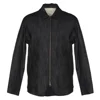 fashionable men's simple black plain jeans denim jacket with front zipper closure totally inner fur lining jackets