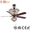 Best Selling High Quality Multi-function Living Room Crystal Ceiling Fan 4-light Crystal 5-blade 52-inch Chandelier
