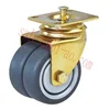 Load rating 176 LBS yellow zinc plated double tpr wheels top plate swivel central lock 75mm Airplane Cart Bar Caster Wheel