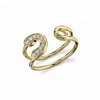 Wholesale gold jewelry cubic zirconia safety pin statement ring