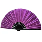 Ribs Fan Fabric Fan Bamboo Ribs Colorful Metallic Fabric Big Hand Fan