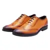 Formal Leather Shoes Hand Painted Color , Handmade men genuine leather formal shoes European Style Latest dress Shoes