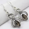 Natural gemstone jewelry handmade latest fashion 925 sterling silver faceted marquise brown smoky quartz earrings