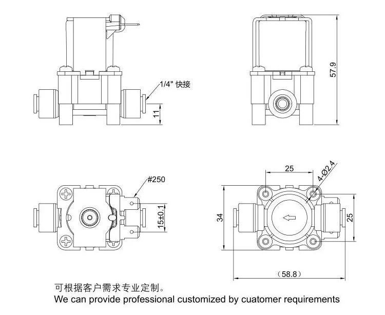 Food grade 12v 24v 110v 220v water solenoid valve drinking water plastic valve