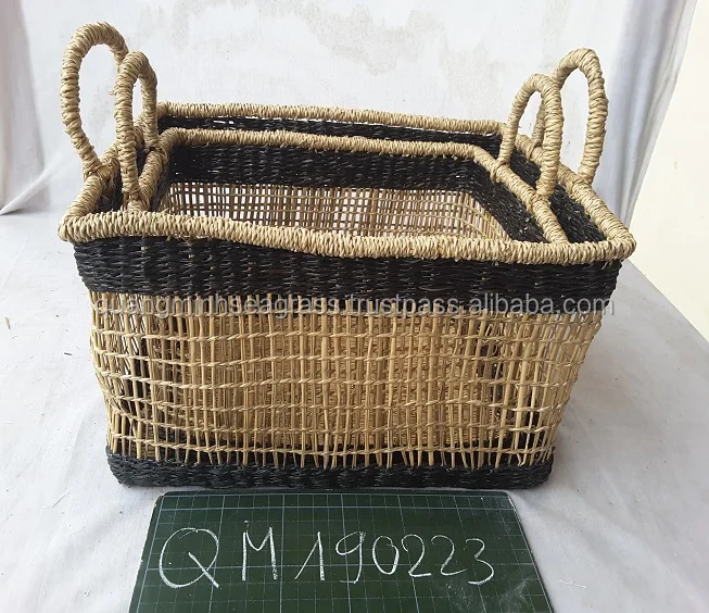 natural seagrass stationery basket durable rattan kids toys