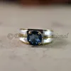 high quality blue topaz vermeil 925 sterling silver father's day gift heavy ring