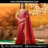 Red Silk Party Wear Border Work Saree - Wholesale party wear saree - Stylish designer reception wear online sale saree shopping