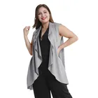 Autumn European and American large size women's new coats sleeveless vest cardigan