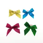 Decorative glitter pre-tie ribbon bow with elastic for perfume bottle