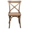 Set of 2 Thonet chairs in solid ash and rattan seat wood finish aged