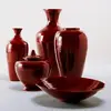 Red collection bamboo flower vase home decor/ Red lacquer spun bamboo vase made in VietNam