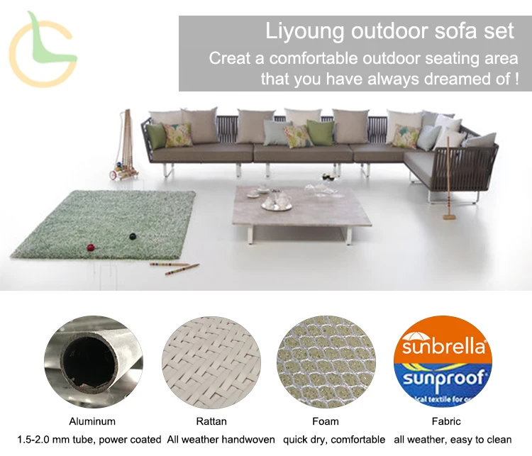 100% handmade all-weather rattan. 2.all aluminum construction.