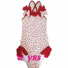 Low MOQ high quality cute 4 bows swimwear for kids printing 0ne piece girl ruffle swimwear
