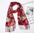 Wholesale New style 100% Polyester Printed Peony Flower Sunscreen women Hood accessories scarf