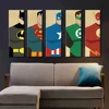 Superman Canvas Painting 5 Pieces Superhero Modern Home Wall Decor Canvas Art HD Print Wall Pictures For Child Bedroom Unframed