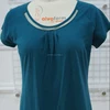 Top selling short sleeve o-neck plain dyed colorful pattern Ladies T shirt