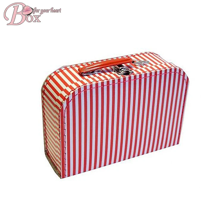 kids custom cardboard suitcase gift box lock paper suitcase box
