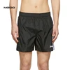 MGOO Men Custom Logo Elasticized Waistband Nylon Black Track Shorts