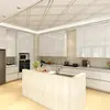 Cambodia Project Simple Design White Lacquer Hotel Kitchen Cabinets