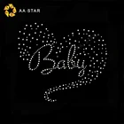 Strass love baby design rhinestone transfers manufacturers