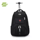 print wheeled boy school backpack wheel trolley teens bags