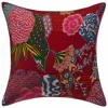 Best Design Jaipur Printed Kantha Cushion Cover Throw Sofa 16X16 Boho Tropical Fruit Maroon Cushion Cases