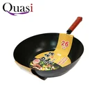Round carbon steel material non stick wok pan