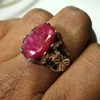 Solid 925 sterling silver ruby corundum gemstone ring jewelry