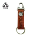High Quality Custom Logo Keychain Hook Leather Keyring