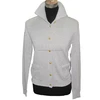 Knitted Coat Knitwear Casual Style with Metal Buttons Fashion designs with Polo neck and metal buttons