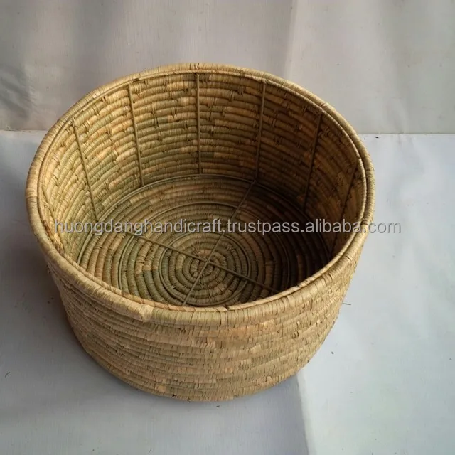 eco friendly cylinder storage sedge/ water hyacinth basket with