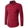 2018 new fashion design customized red color dress shirts for mens