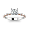 Fine Jewelry GIA Certified 2.20 Ct Real Natural Genuine Princess Cut Diamond & Carnelian 14 Kt Solid White Gold Engagement Ring