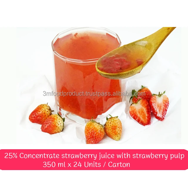 25% concentrate strawberry juice with strawberry pulp
